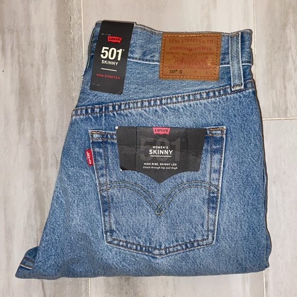 Levi’s Premium 501s High Rise Skinny (2019), Capital E, 29x28, NWT, $98 MSRP - Picture 4 of 15
